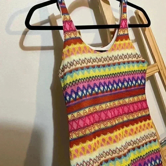 Honey Punch made in the USA crochet rainbow dress small - Picture 4 of 7